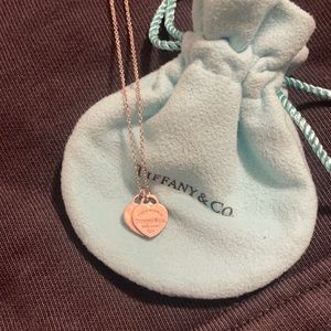 Authentic Tiffany Mini Double Heart Tag Pendant Necklace